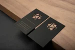 طراحی کارت ویزیت چندضلعی چوبی