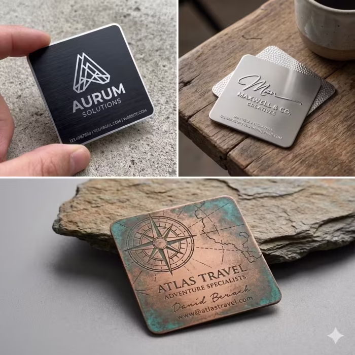 کارت ویزیت فلزی مربعی